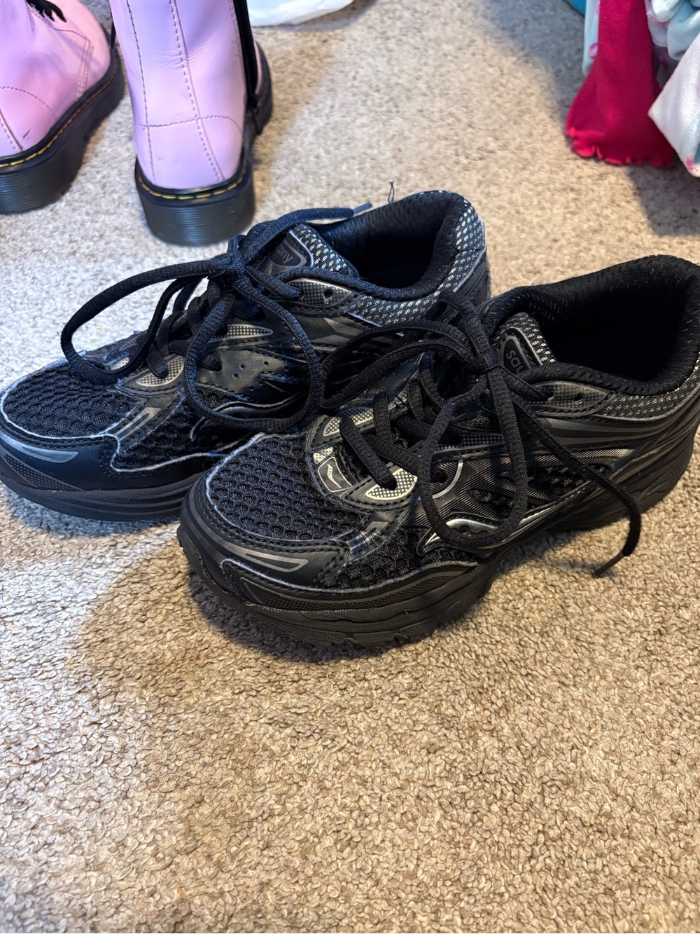 Saucony Black and Gray Kids Sneakers